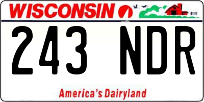 WI license plate 243NDR