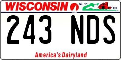 WI license plate 243NDS