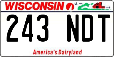WI license plate 243NDT
