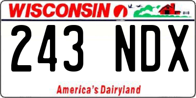 WI license plate 243NDX