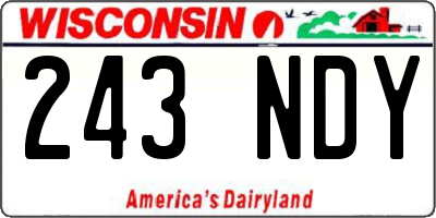 WI license plate 243NDY