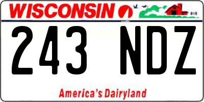 WI license plate 243NDZ