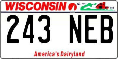 WI license plate 243NEB