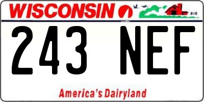 WI license plate 243NEF