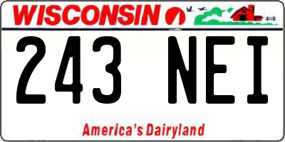 WI license plate 243NEI