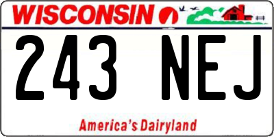 WI license plate 243NEJ