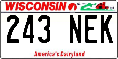 WI license plate 243NEK