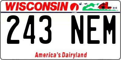 WI license plate 243NEM