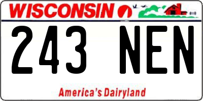 WI license plate 243NEN