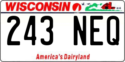 WI license plate 243NEQ