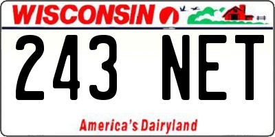 WI license plate 243NET