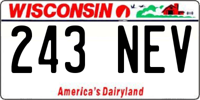 WI license plate 243NEV