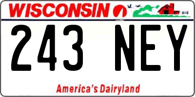WI license plate 243NEY