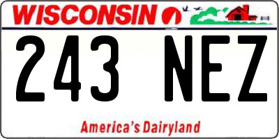 WI license plate 243NEZ
