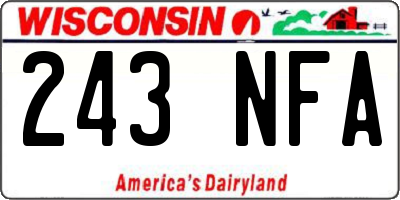 WI license plate 243NFA