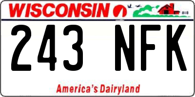 WI license plate 243NFK