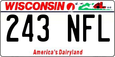 WI license plate 243NFL