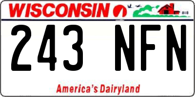 WI license plate 243NFN