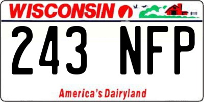 WI license plate 243NFP