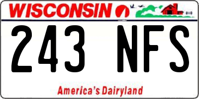 WI license plate 243NFS