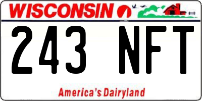 WI license plate 243NFT