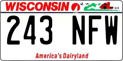 WI license plate 243NFW
