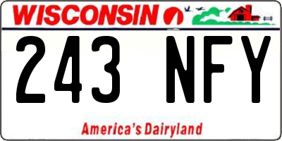 WI license plate 243NFY