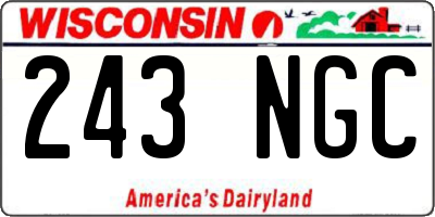 WI license plate 243NGC