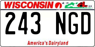 WI license plate 243NGD