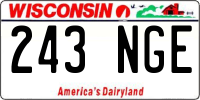 WI license plate 243NGE