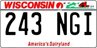 WI license plate 243NGI