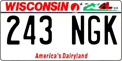 WI license plate 243NGK