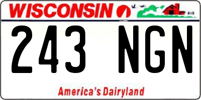 WI license plate 243NGN