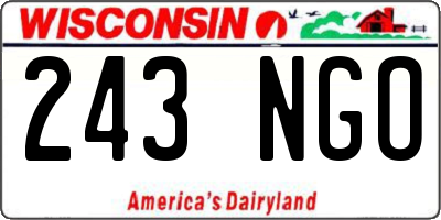 WI license plate 243NGO
