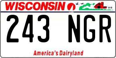 WI license plate 243NGR