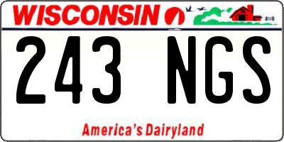 WI license plate 243NGS