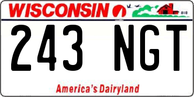 WI license plate 243NGT
