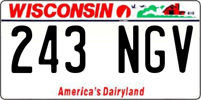 WI license plate 243NGV