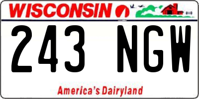 WI license plate 243NGW