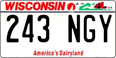WI license plate 243NGY