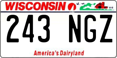 WI license plate 243NGZ
