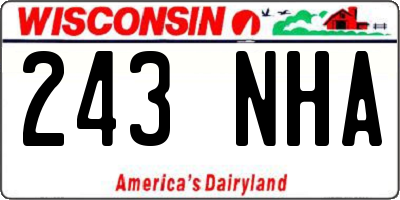 WI license plate 243NHA