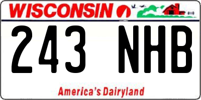 WI license plate 243NHB