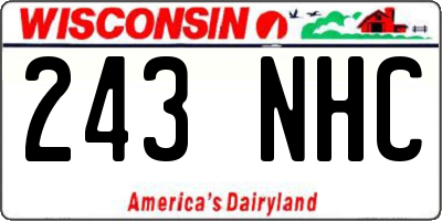 WI license plate 243NHC