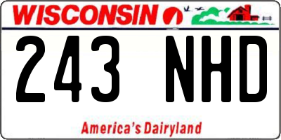 WI license plate 243NHD