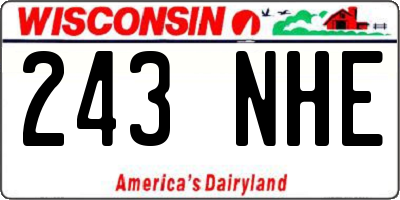 WI license plate 243NHE