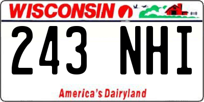 WI license plate 243NHI