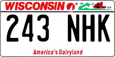WI license plate 243NHK