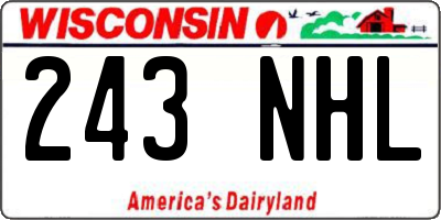 WI license plate 243NHL