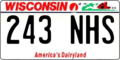 WI license plate 243NHS